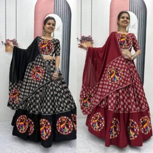 Pure Cotton Lehenga Choli  - Attirevilla