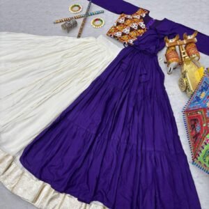 Gamathi Work Lehenga Choli Blue & Red Color - Attirevilla